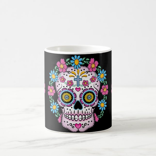 Dia de los Muertos Sugar Skull Coffee Mug (Center)