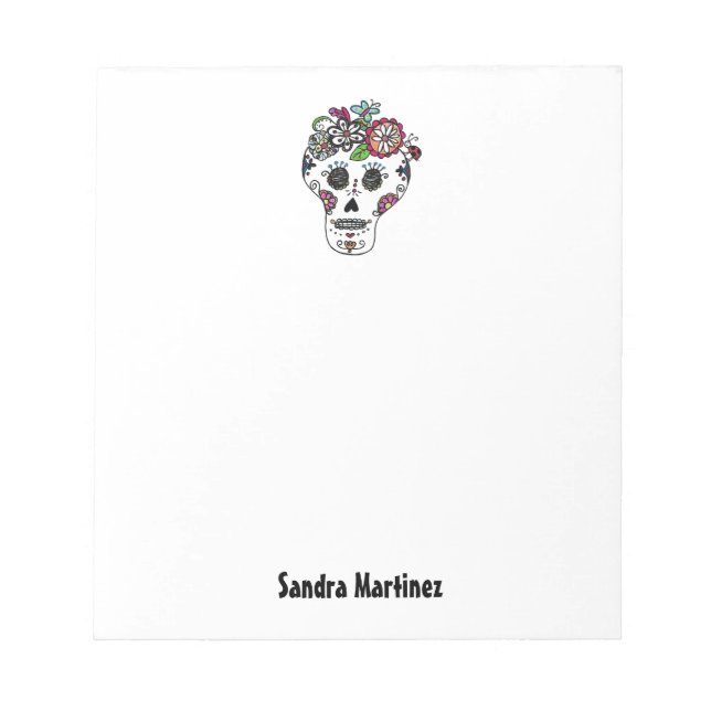 Dia de Los Muertos, Sugar Skull, Custom Notepad (Front)