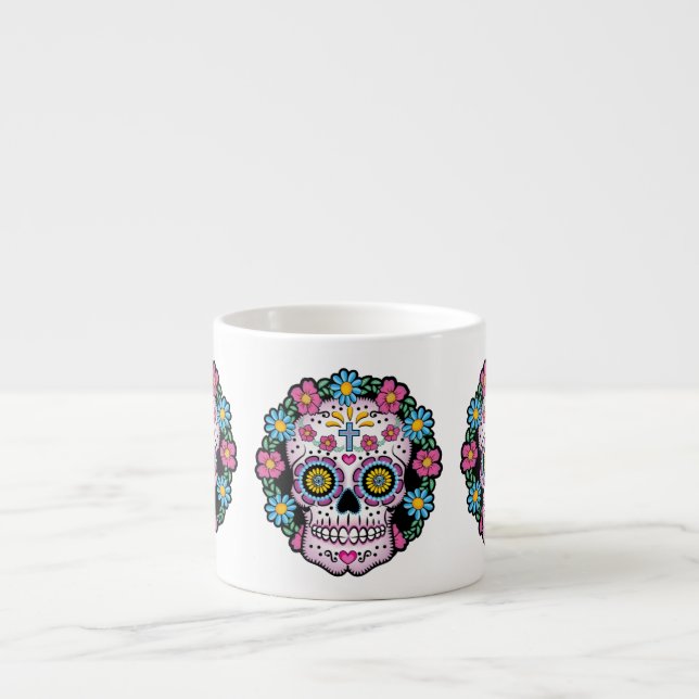 Dia de los Muertos Sugar Skull Espresso Cup (Front)