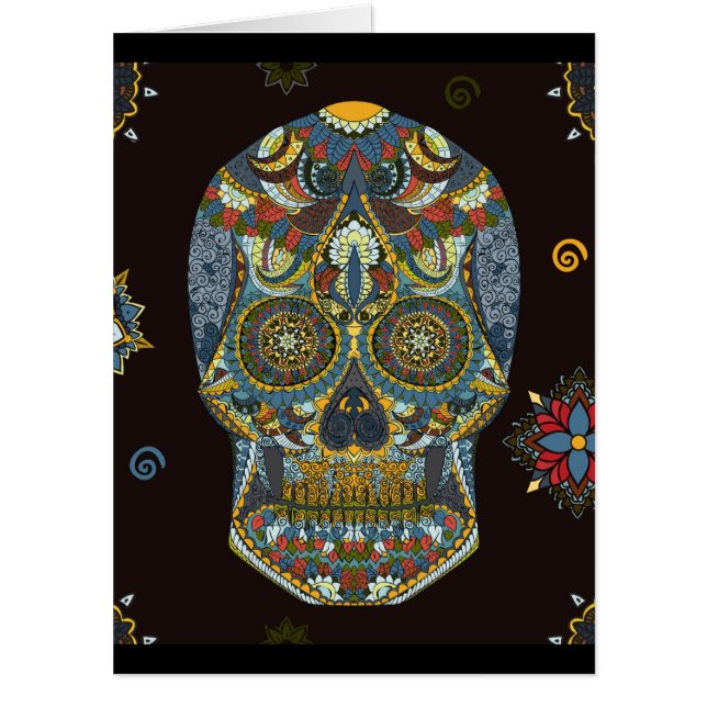 DIA DE LOS MUERTOS SUGAR SKULL EXTRA HUGE CARD (Front)