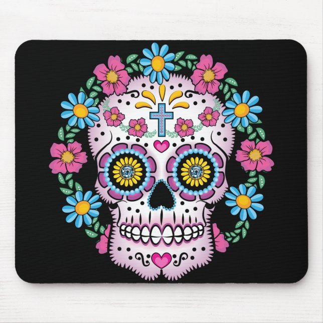 Dia de los Muertos Sugar Skull Mouse Pad (Front)