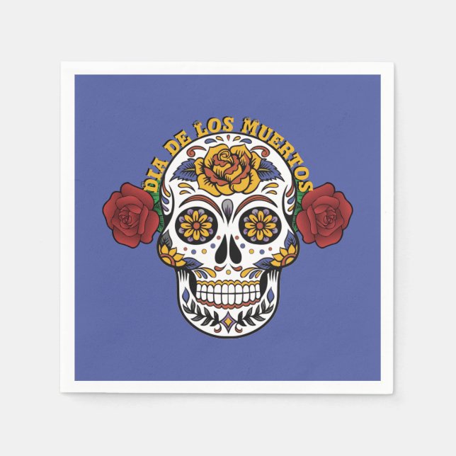 Dia de los Muertos Sugar Skull Napkins (Front)