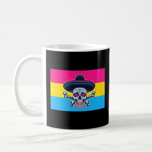 Dia De Los Muertos Sugar Skull Pansexual Pride Fla Coffee Mug