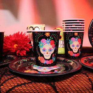 Dia de los Muertos Sugar Skull Paper Cups
