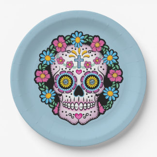 Dia de los Muertos Sugar Skull Paper Plates