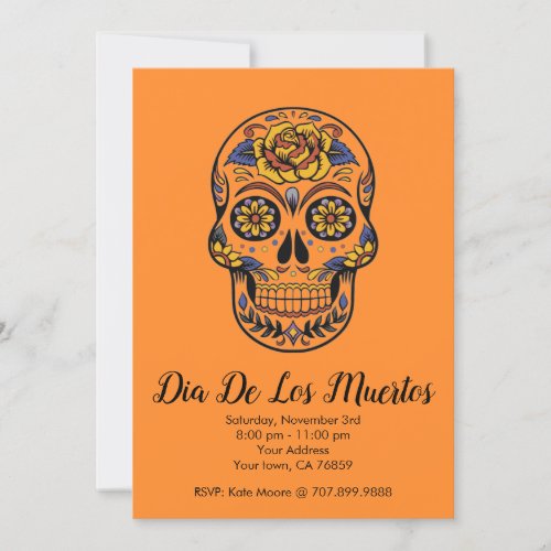 Dia De Los Muertos Sugar Skull Party Invitation