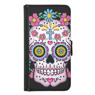Dia de los Muertos Sugar Skull Samsung Galaxy S5 Wallet Case