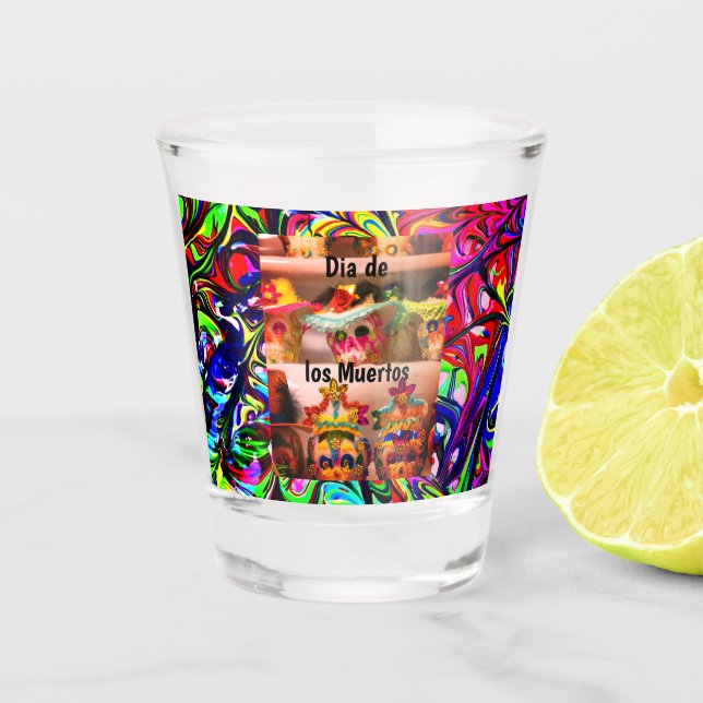 Dia de los Muertos Sugar Skull, Shot Glass (Front)