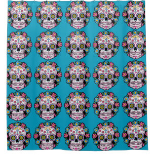 Dia de los Muertos Sugar Skull Shower Curtain