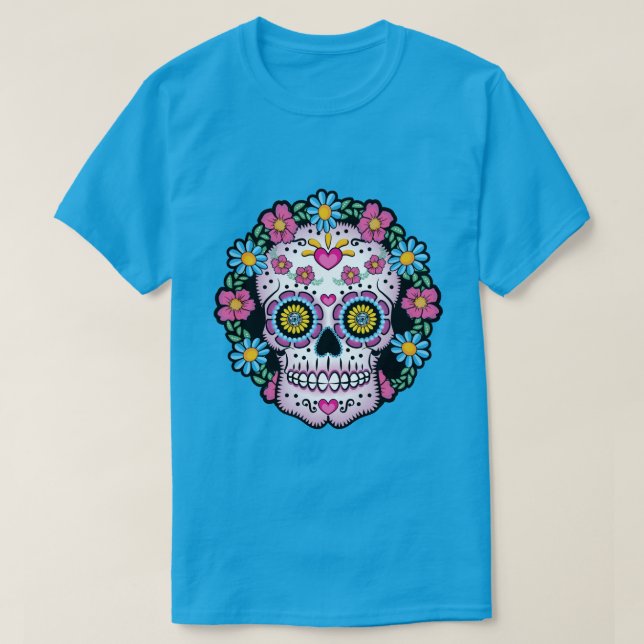 Dia de los Muertos Sugar Skull T-Shirt (Design Front)