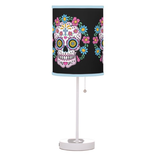Dia de los Muertos Sugar Skull Table Lamp (Left)