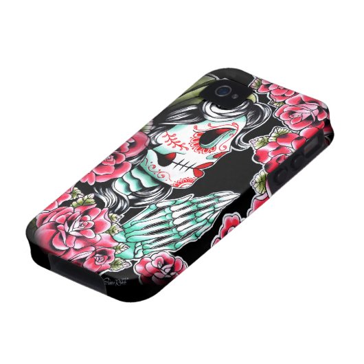 Dia De Los Muertos Sugar Skull Tattoo Flash Case-Mate iPhone Case (Bottom)