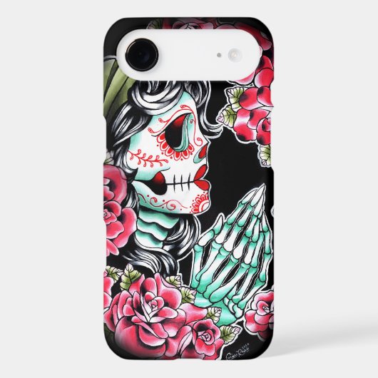 Dia De Los Muertos Sugar Skull Tattoo Flash Case-Mate iPhone Case (Back)