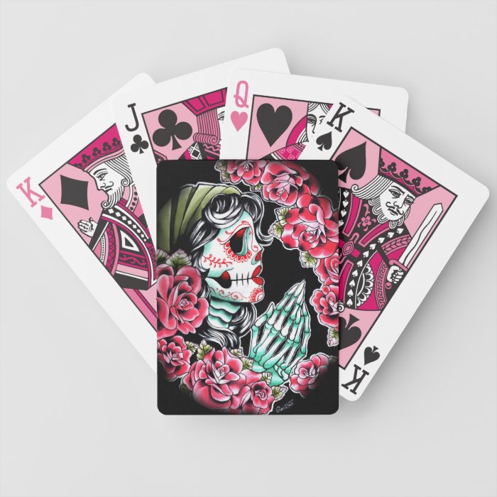 Dia De Los Muertos Sugar Skull Tattoo Flash Bicycle Playing Cards