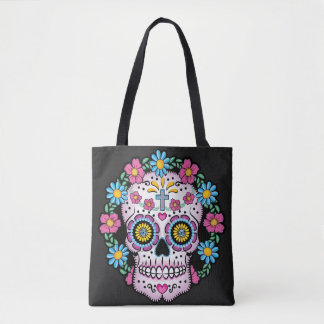 Dia de los Muertos Sugar Skull Tote Bag