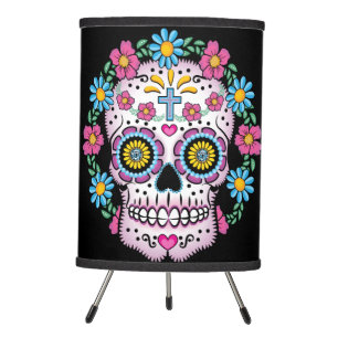 Dia de los Muertos Sugar Skull Tripod Lamp