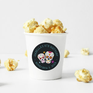 Dia de los Muertos Sugar Skulls Birthday Party Classic Round Sticker