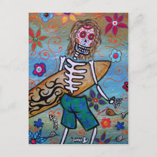 Dia de los Muertos SURFER Postcard