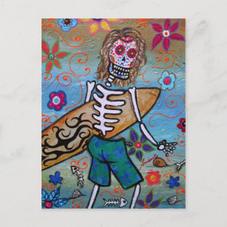 Dia de los Muertos SURFER Postcard