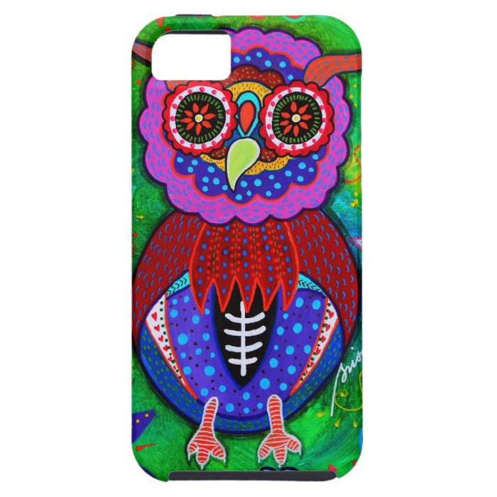 Dia de los Muertos talavera Wise Owl iPhone 5 Cases