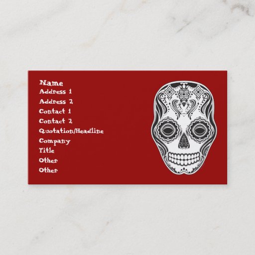 Customizable Dia de los Muertos That Girl Skull Business Card Template