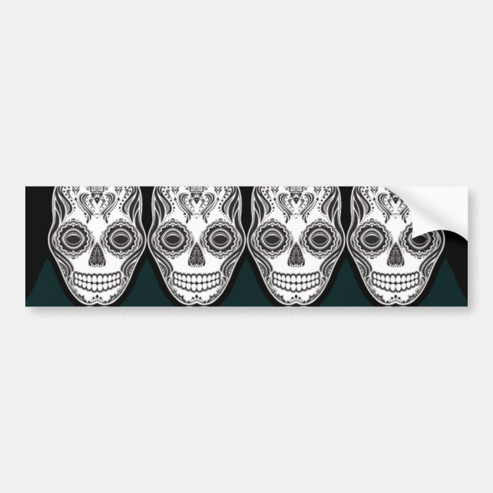 Dia de los Muertos That Girl Skull Diamond Pattern Bumper Sticker