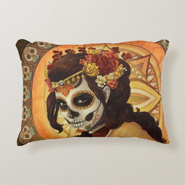 Dia De Los Muertos Throw Pillow (Front)