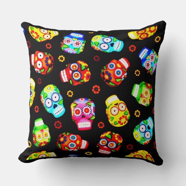 Dia De Los Muertos Throw Pillow (Front)