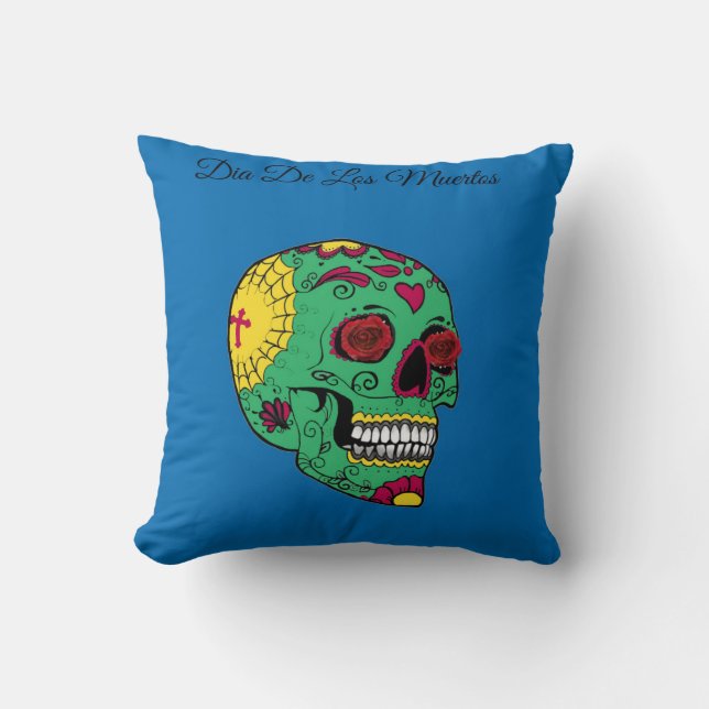 Dia de los Muertos Throw Pillow (Front)