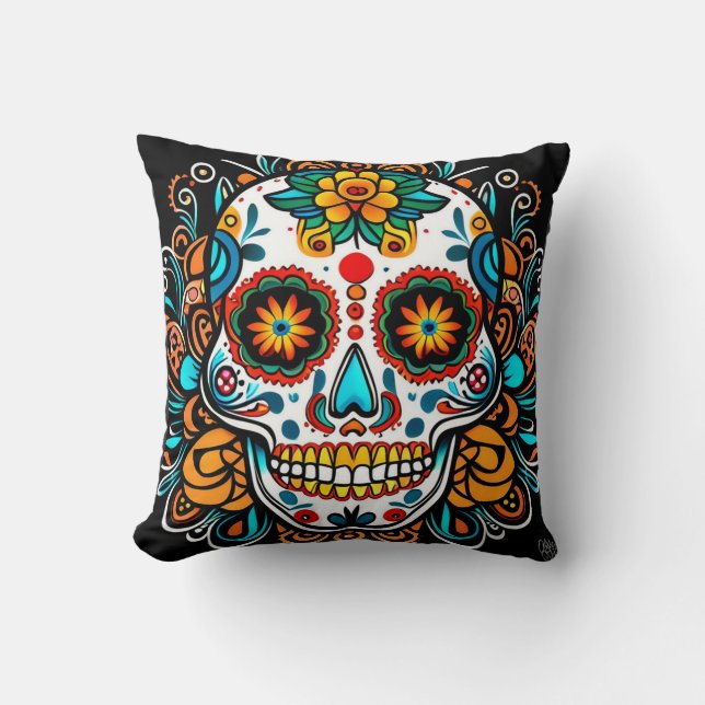 Dia de los Muertos  Throw Pillow (Front)