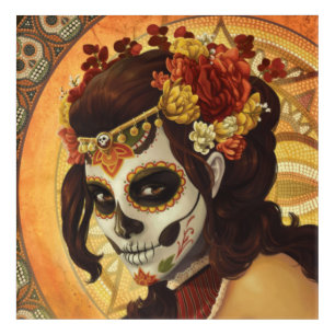 Dia De Los Muertos Throw Pillow Acrylic Print