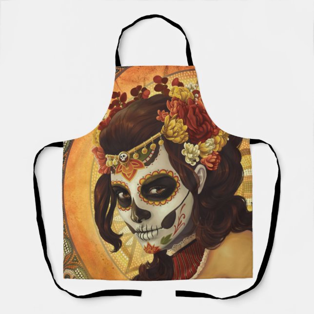 Dia De Los Muertos Throw Pillow Apron (Front)