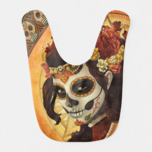 Dia De Los Muertos Throw Pillow Baby Bib