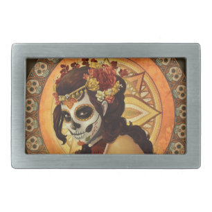 Dia De Los Muertos Throw Pillow Belt Buckle
