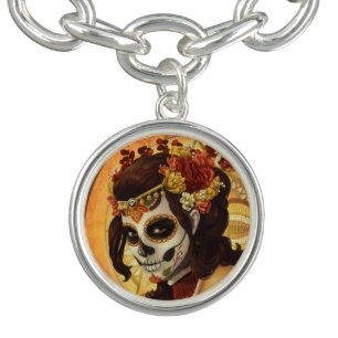 Dia De Los Muertos Throw Pillow Bracelet