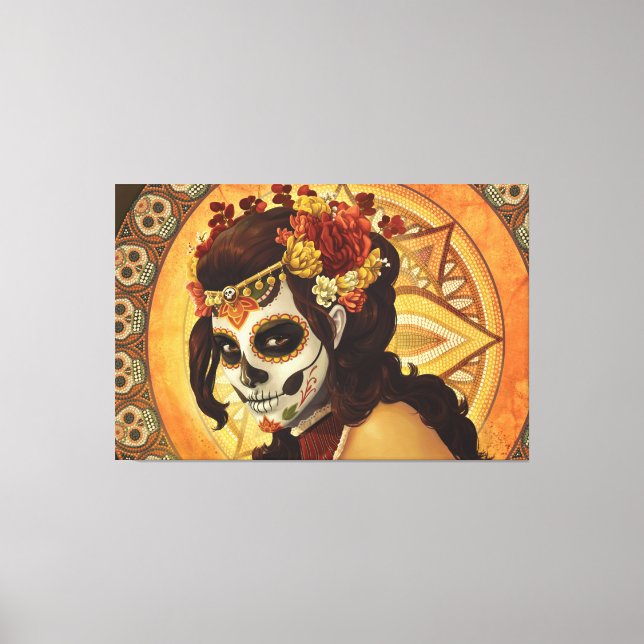 Dia De Los Muertos Throw Pillow Canvas Print (Front)