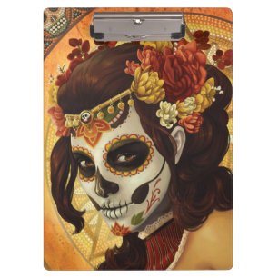 Dia De Los Muertos Throw Pillow Clipboard