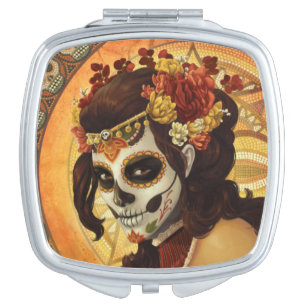 Dia De Los Muertos Throw Pillow Compact Mirror