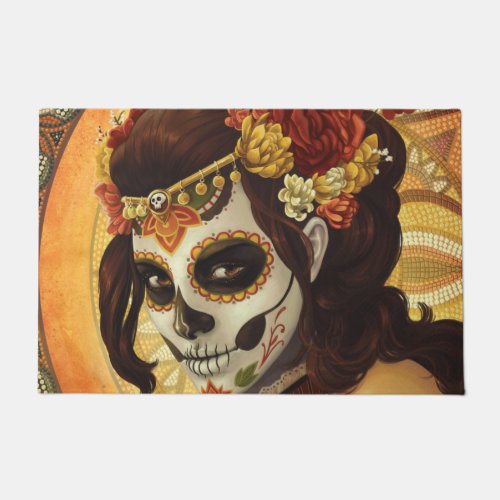 Dia De Los Muertos Throw Pillow Doormat