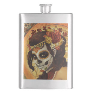 Dia De Los Muertos Throw Pillow Flask