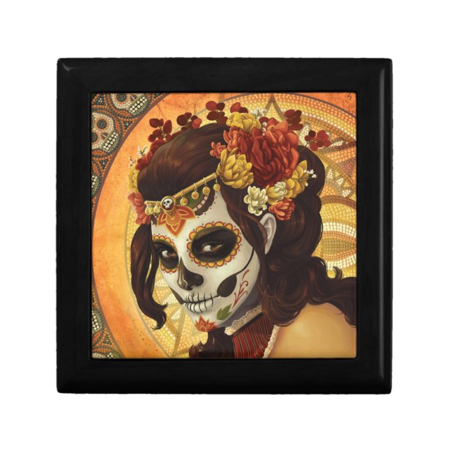 Dia De Los Muertos Throw Pillow Gift Box (Front)