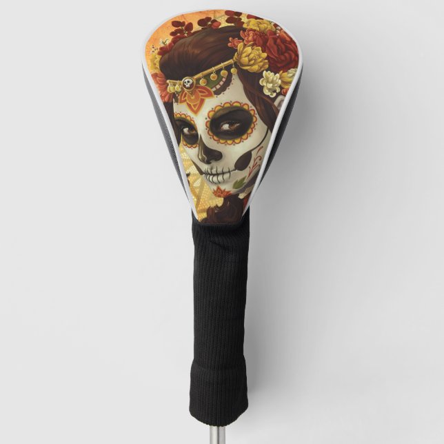 Dia De Los Muertos Throw Pillow Golf Head Cover (Front)