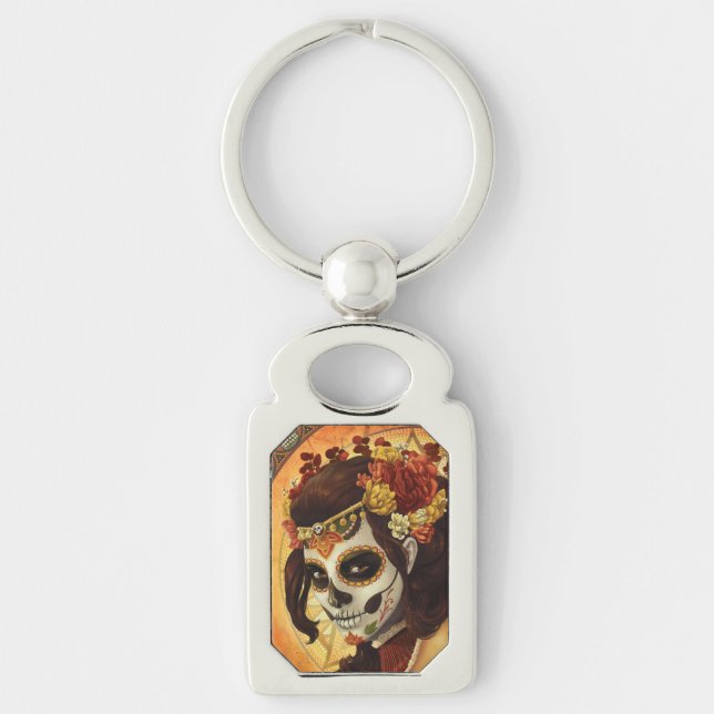 Dia De Los Muertos Throw Pillow Keychain (Front)