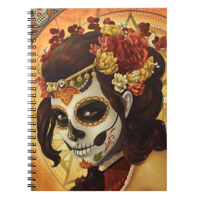 Dia De Los Muertos Throw Pillow Notebook (Front)