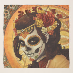 Dia De Los Muertos Throw Pillow Scarf