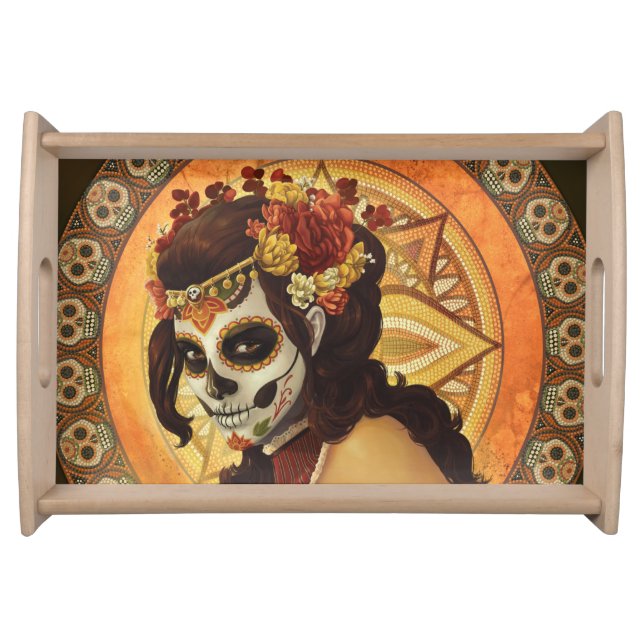Dia De Los Muertos Throw Pillow Serving Tray (Front)