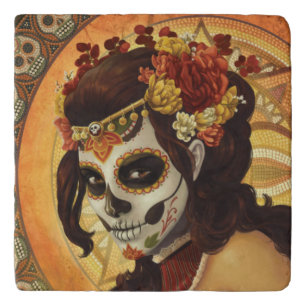 Dia De Los Muertos Throw Pillow Trivet