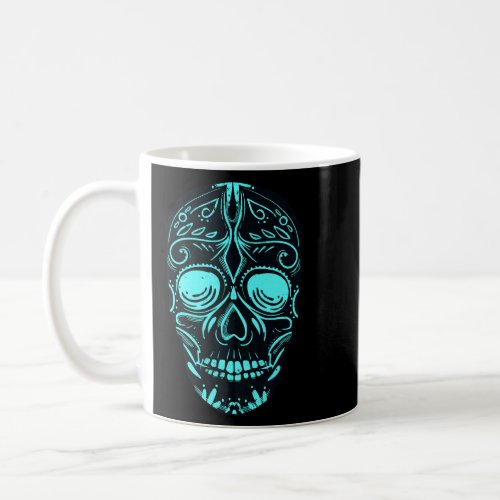 Dia De Los Muertos Turquoise Mask Skull Premium  Coffee Mug