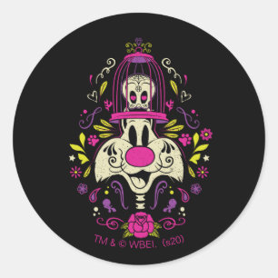 Día De Los Muertos TWEETY™ & SYLVESTER™ Classic Round Sticker