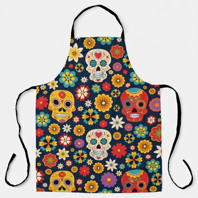 Dia de los Muertos Vintage Apron (Front)